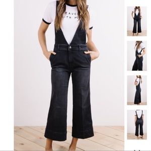 Free People Wide Leg A line Jean Overalls